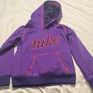 Nike Kids Purple Hoodie with Red Accents